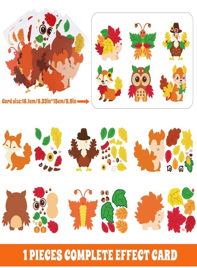 STEFORD 12 Pack Fall Craft Kits for Kids, DIY Maple Leave Sticker Crafts Owl Turkey Art Craft for Toddlers Ages 4-8 Adults Autumn Home Classroom Activities Game Party Favors Decoration - Image 2